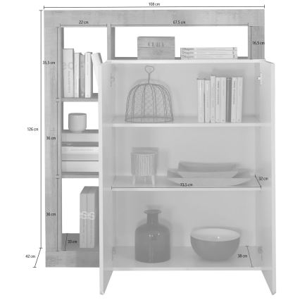 Komoda LENOR biela/antracit