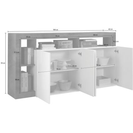 Komoda LENOR biela/antracit