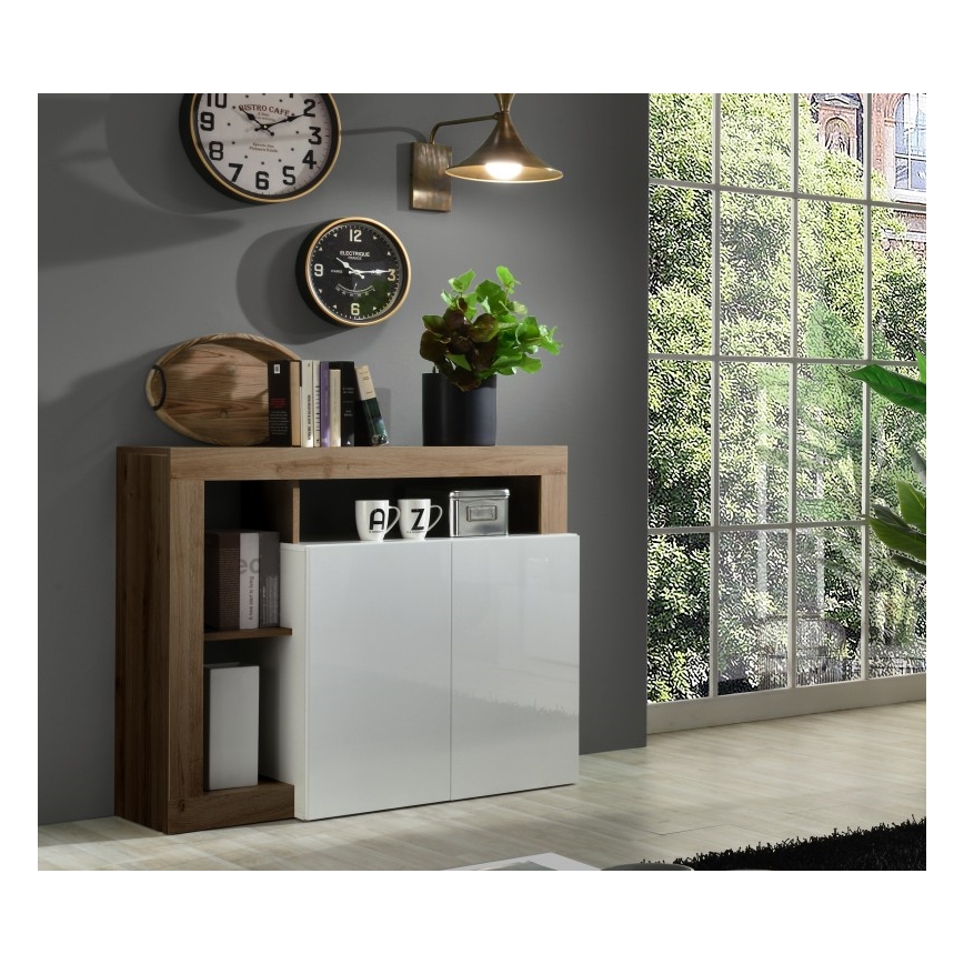 Komoda LENOR biela/dub