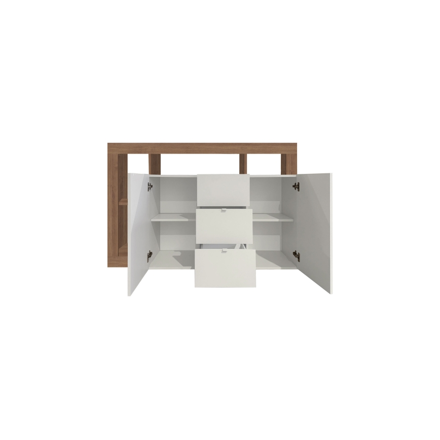 Komoda LENOR biela/dub