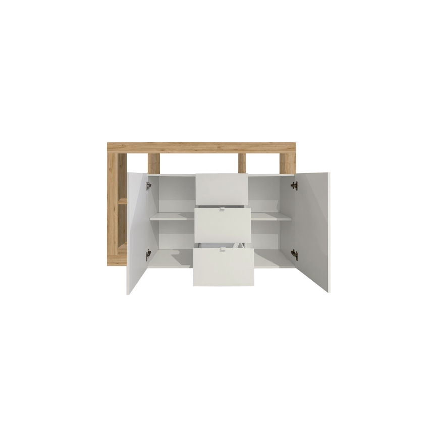 Komoda LENOR biela/hnedá