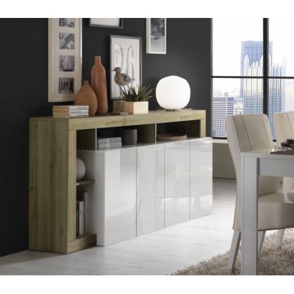 Komoda LENOR biela/hnedá