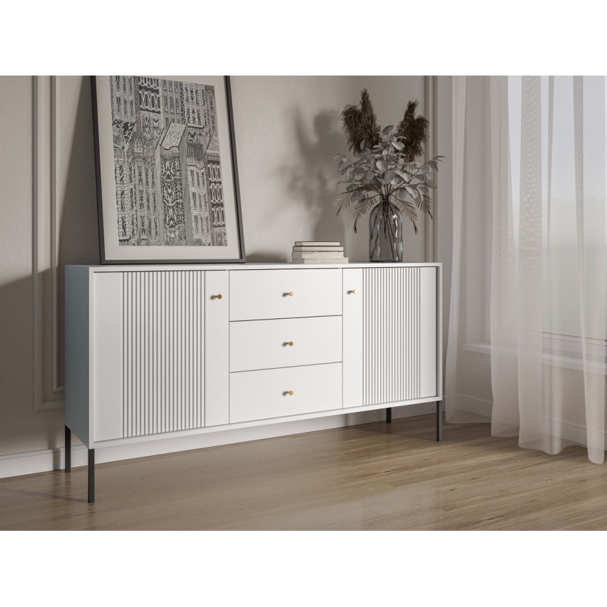 Komoda LUE biela/čierna