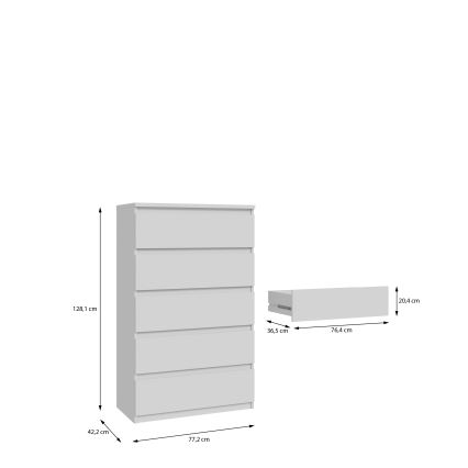 Komoda MAO s zásuvkami, biela