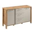 Komoda MENTA 138x81x40 cm dub wotan/šedá