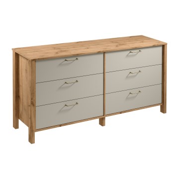 Komoda MENTA 170x81x47 cm dub wotan/sivá