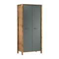 Komoda MENTA 90 × 200 × 53 cm dub Wotan/zelená