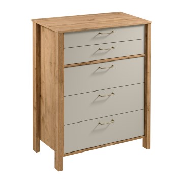 Komoda MENTA 90x108x47 cm dub Wotan/sivá