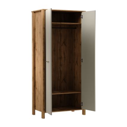 Komoda MENTA 90x200x53 cm dub Wotan/sivá
