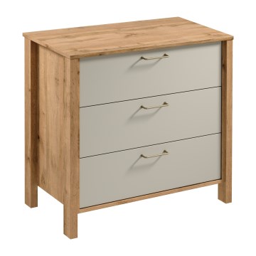 Komoda MENTA 90x81x47 cm dub wotan/sivá