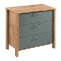 Komoda MENTA 90x81x47 cm dub wotan/zelená