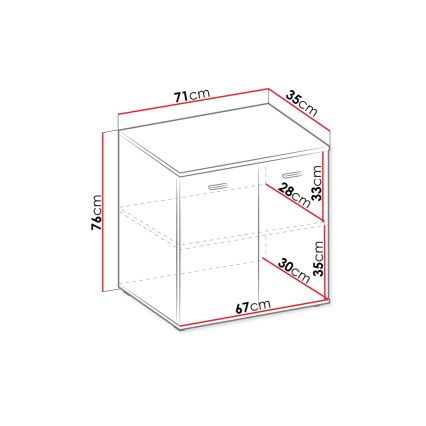 Komoda MIKE 76x71 cm biela