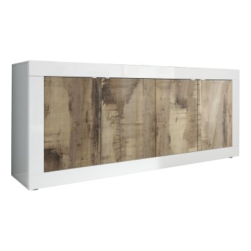 Komoda NERILA biela/hnedá