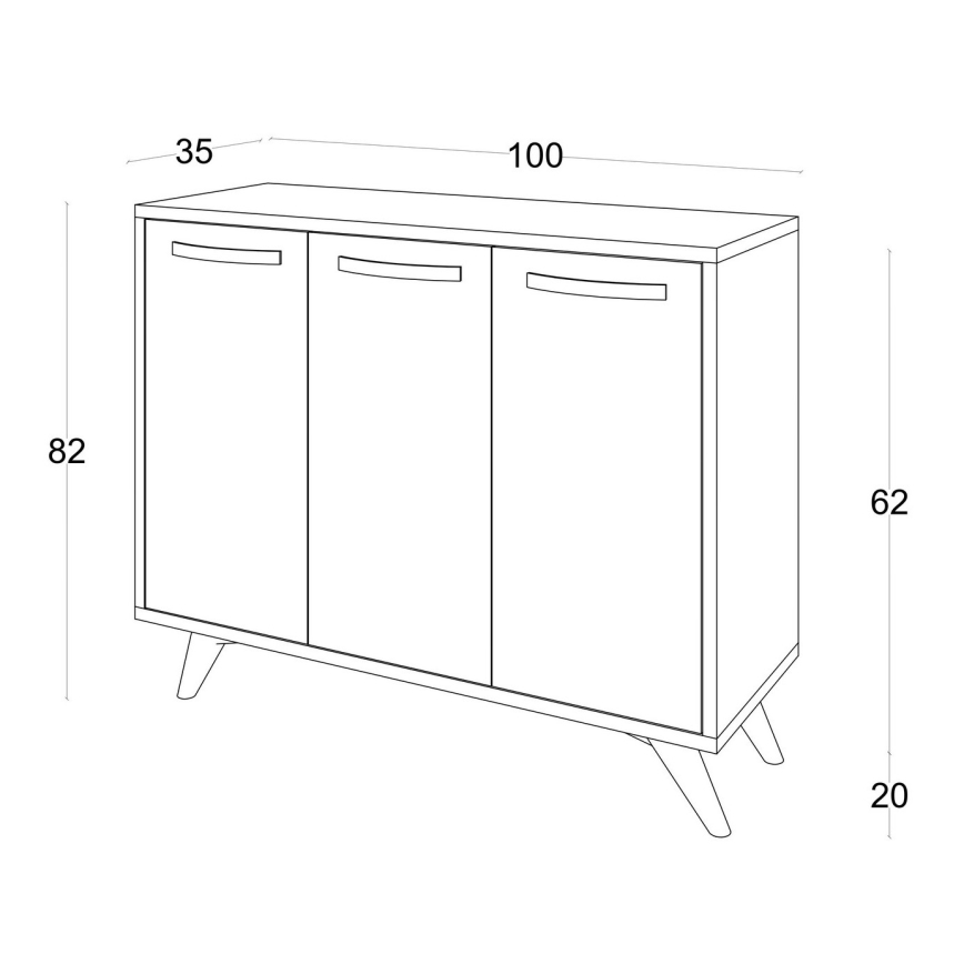 Komoda PIFFA 100x82 cm biela