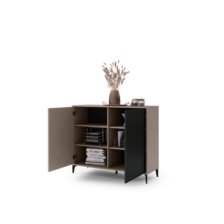 Komoda RONJA taupe/čierna