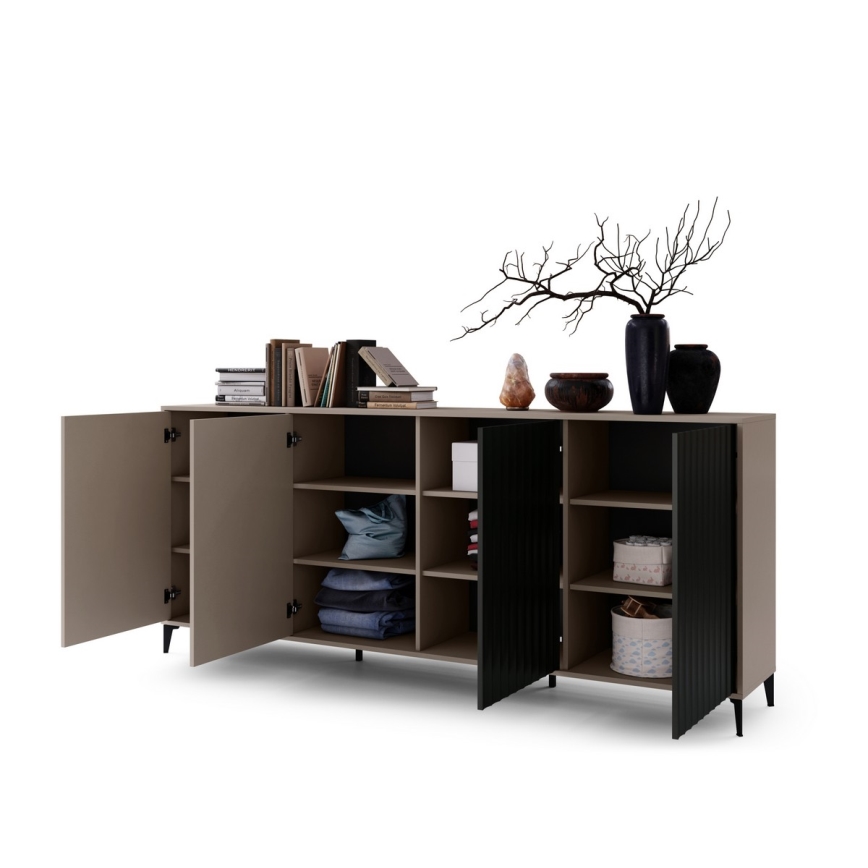 Komoda RONJA taupe/čierna