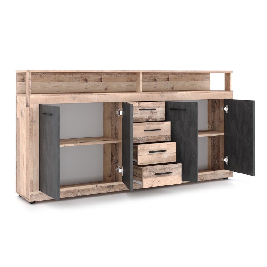 Komoda RUNA svetlohnedá/antracit