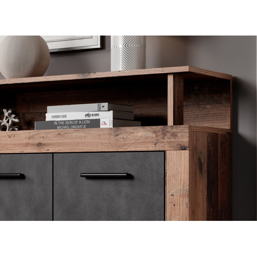 Komoda RUNA tmavohnedá/antracit