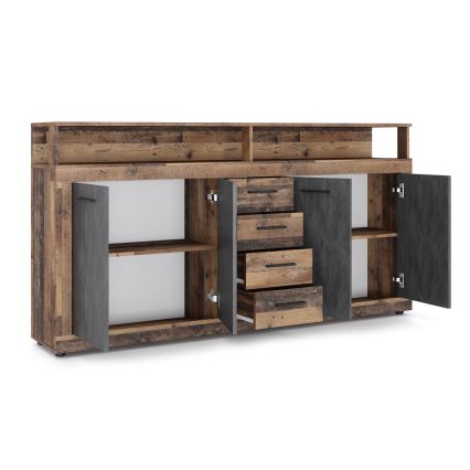 Komoda RUNA tmavohnedá/antracit