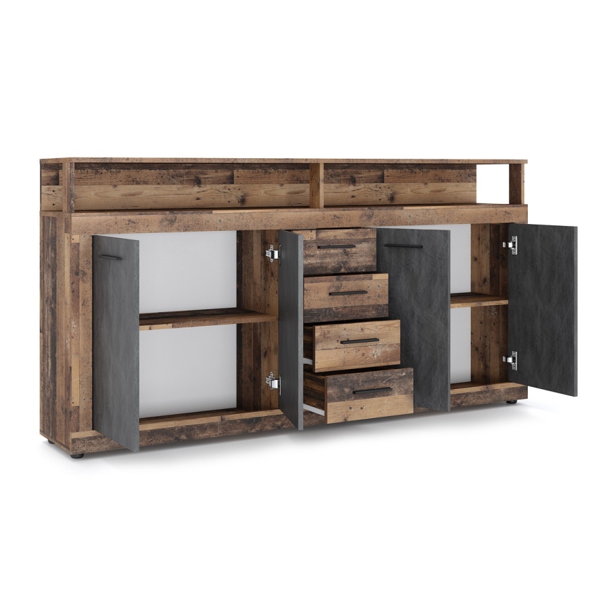 Komoda RUNA tmavohnedá/antracit