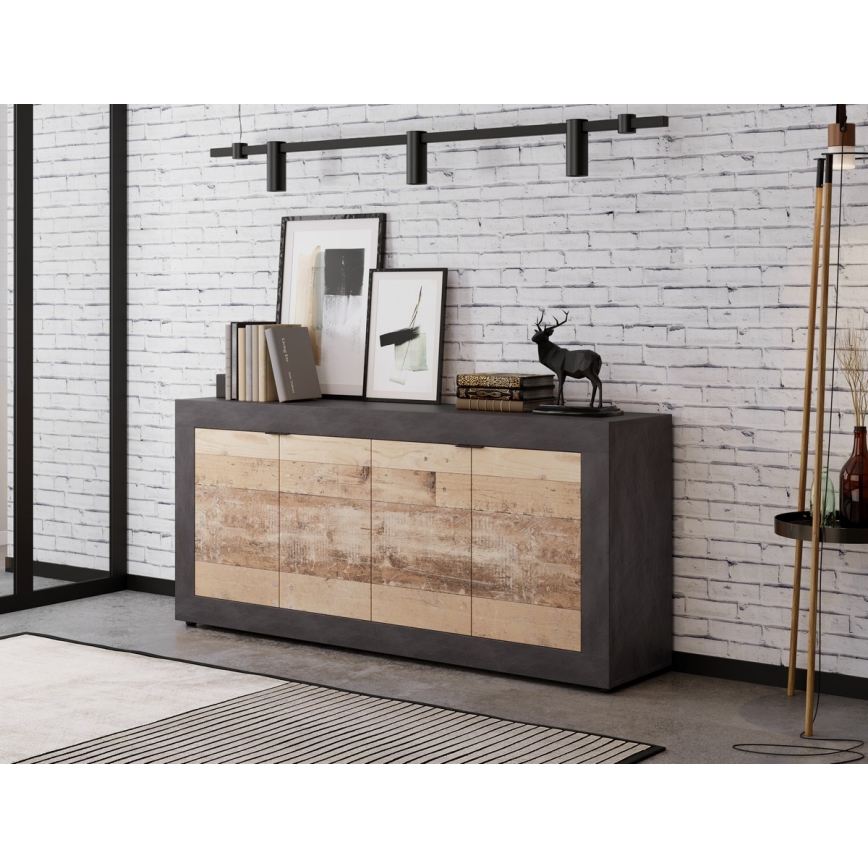 Komoda RUNEA svetlohnedá/antracit