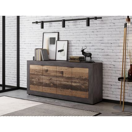 Komoda RUNEA tmavohnedá/antracit