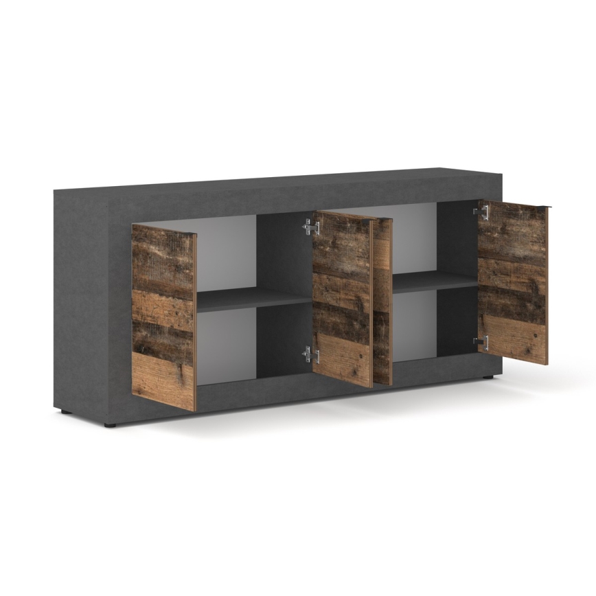 Komoda RUNEA tmavohnedá/antracit