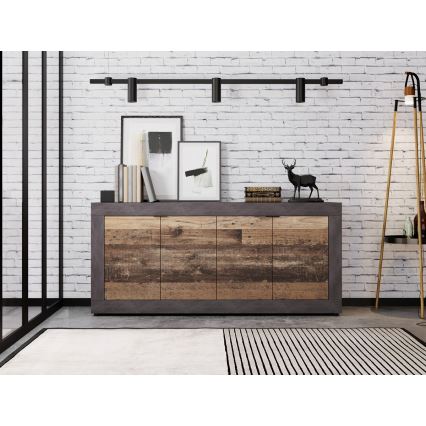 Komoda RUNEA tmavohnedá/antracit