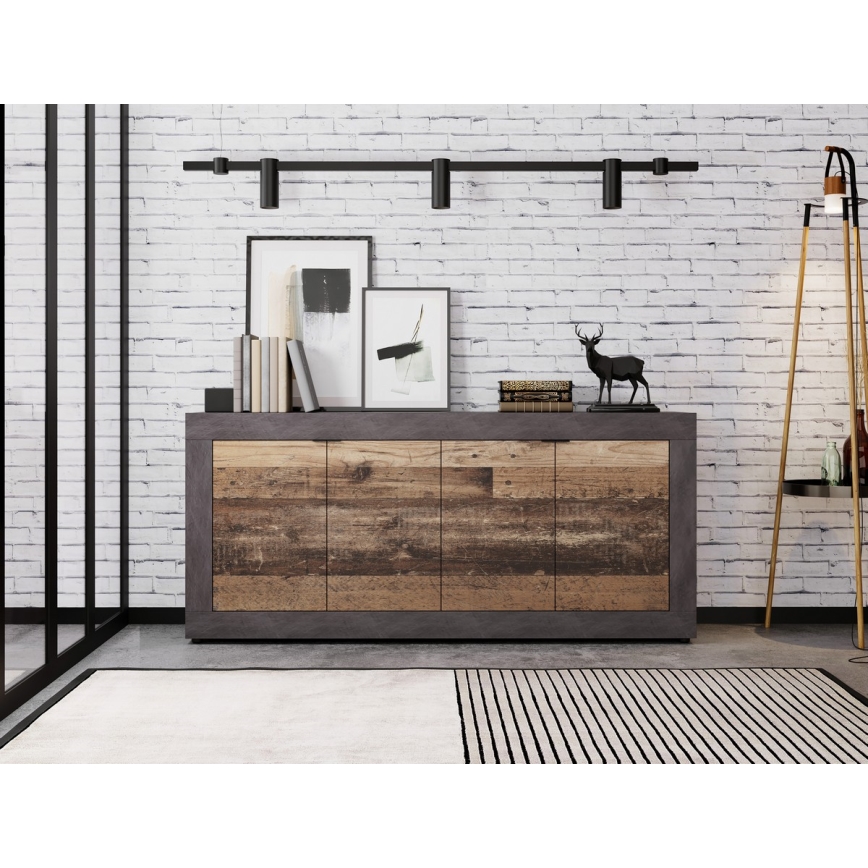 Komoda RUNEA tmavohnedá/antracit