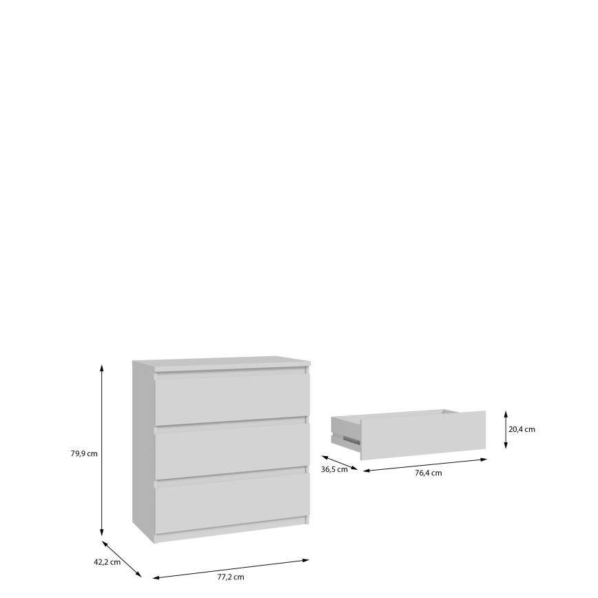 Komoda s zásuvkami MAO biela