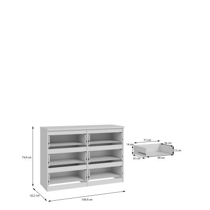 Komoda s zásuvkami MAO biela