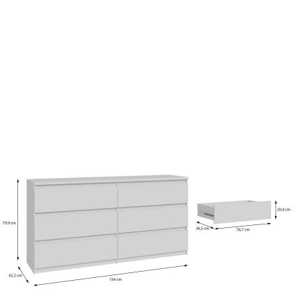 Komoda s zásuvkami MAO biela