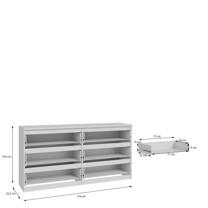 Komoda s zásuvkami MAO biela