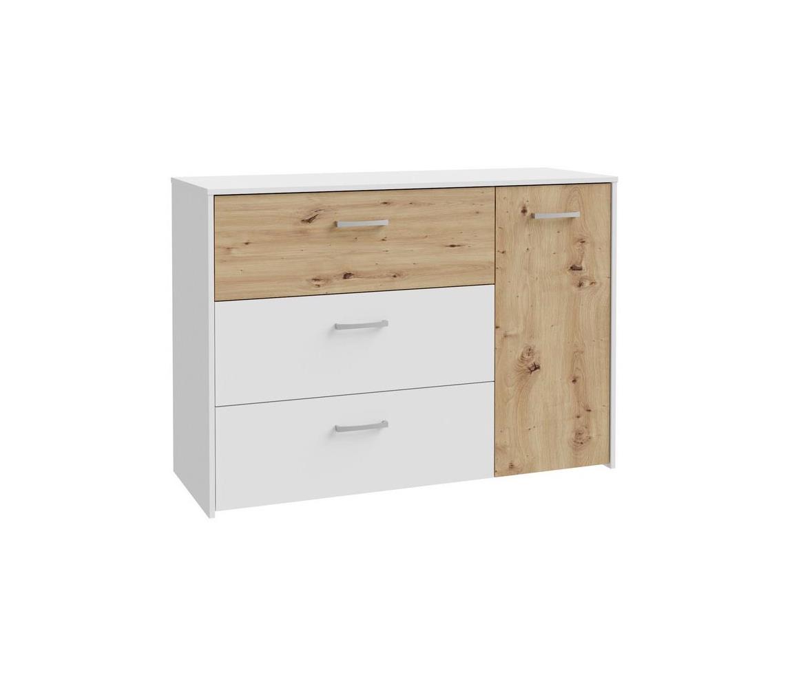 Komoda s zásuvkami URO dub artisan/ biela CUGK221R-C853