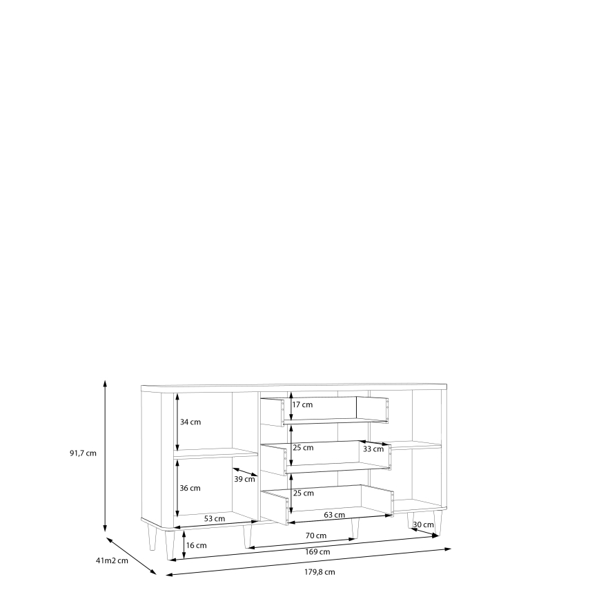 Komoda s zásuvkami VIRO hnedá/béžová