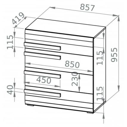 Komoda SARPA 96x86 cm biela/hnedá