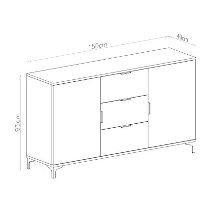 Komoda so zásuvkami a dvierkami LORA béžová