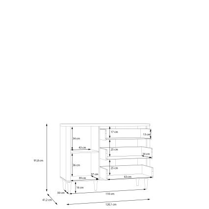 Komoda so zásuvkami VIRO hnedá/béžová