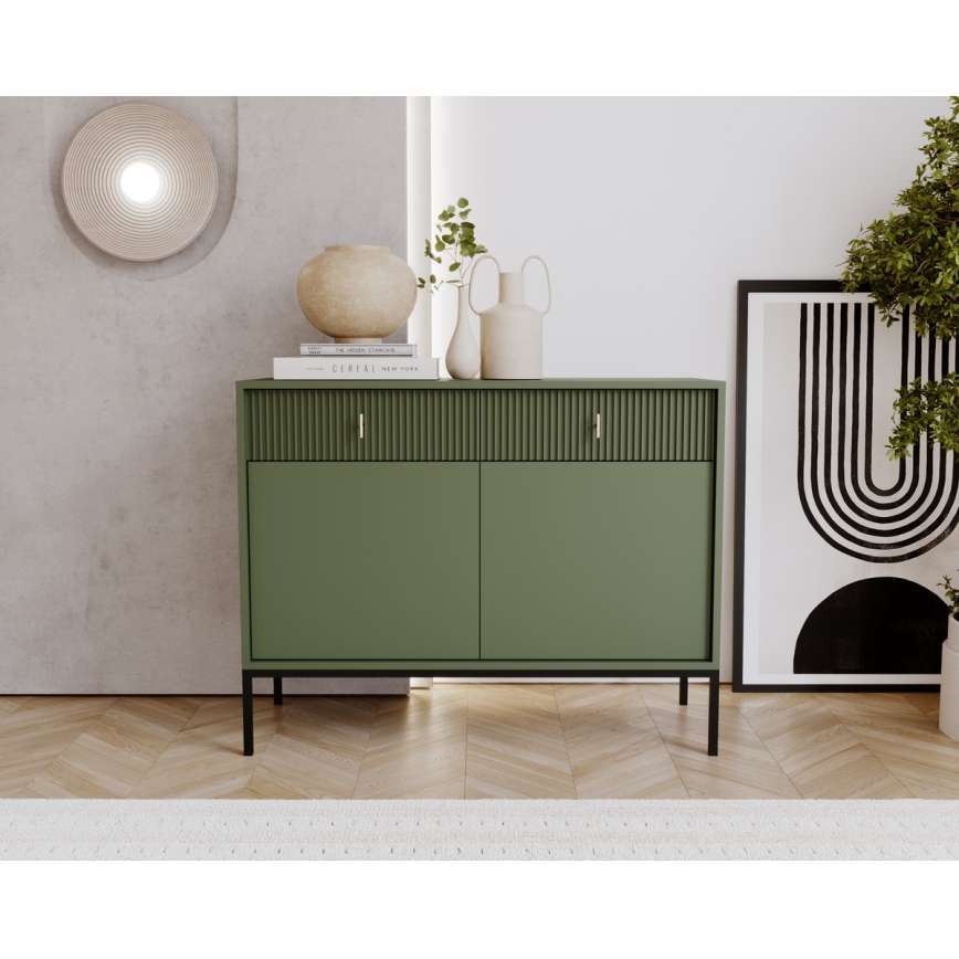 Komoda SUE zelená/čierna