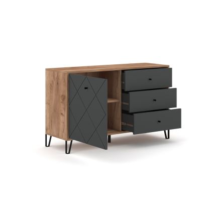 Komoda SULA dub craft/čierna