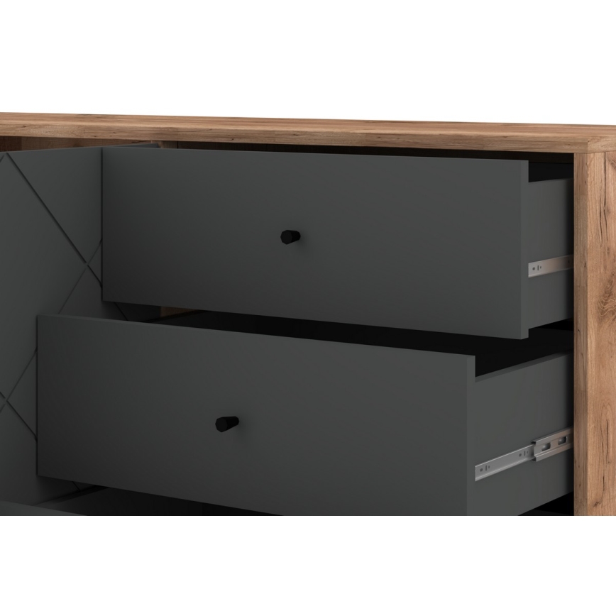 Komoda SULA dub craft/čierna