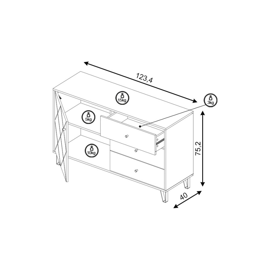 Komoda SULA dub craft/čierna