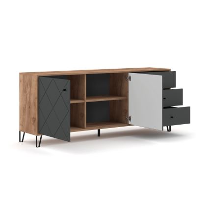 Komoda SULA dub craft/čierna