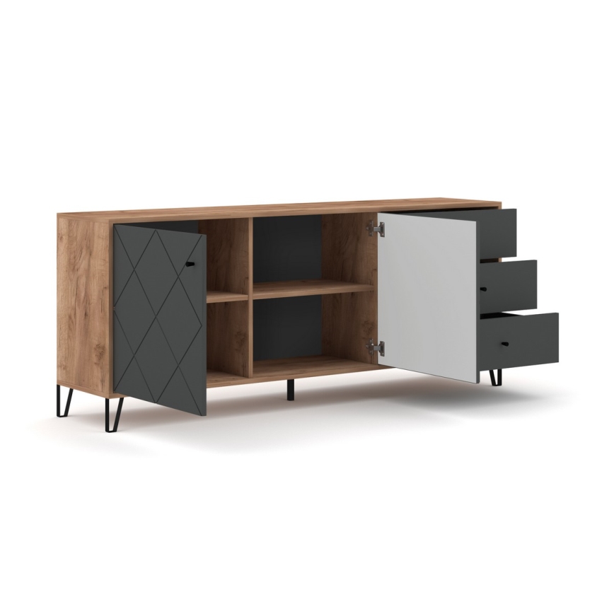 Komoda SULA dub craft/čierna