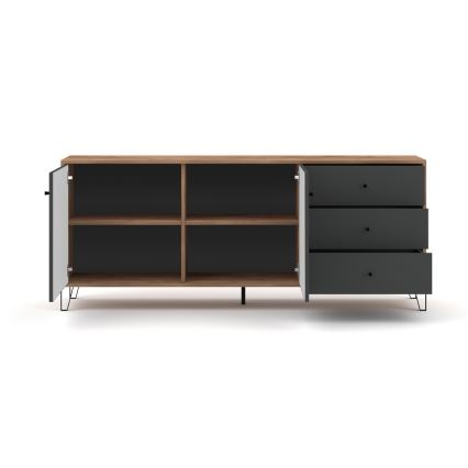 Komoda SULA dub craft/čierna