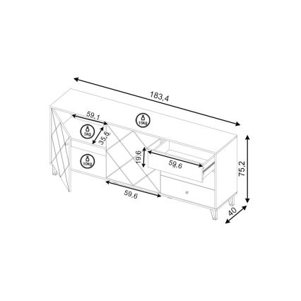 Komoda SULA dub craft/čierna