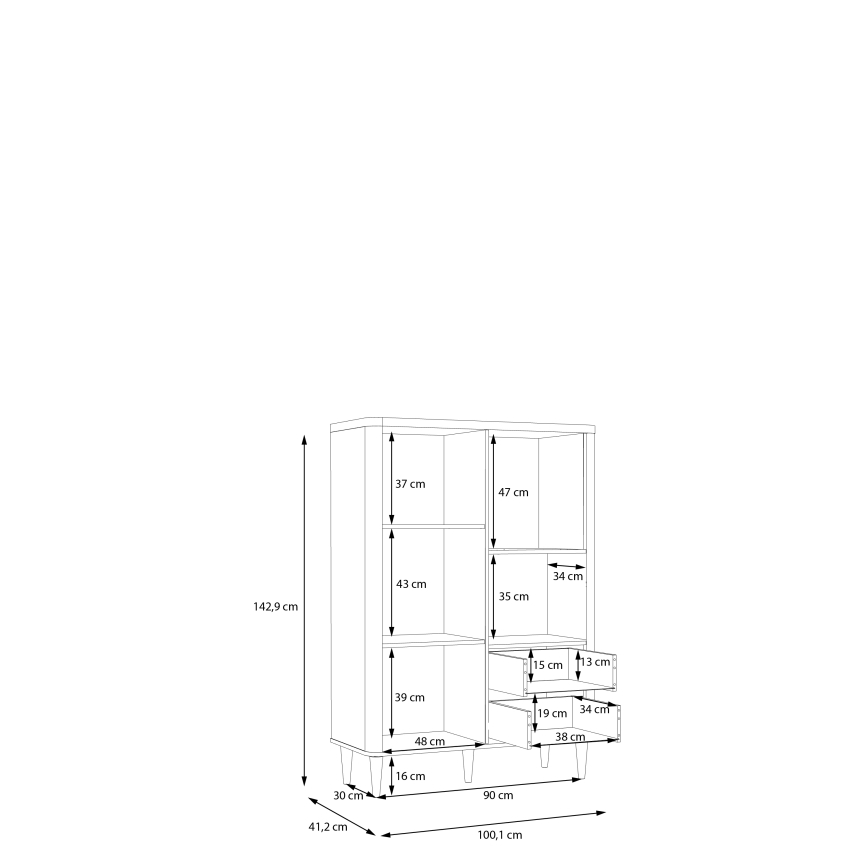 Komoda VIRO hnedá/béžová