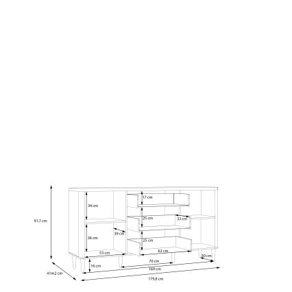 Komoda VIRO so zásuvkami hnedá/béžová