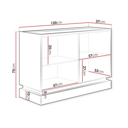 Komoda ZARPANT 75x120 cm béžová/dub Cremona
