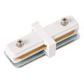 Konektor pre svietidlá v lištovom systéme 1-fázový rovný biela